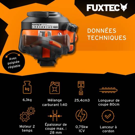 FUXTEC - Taille-haies thermique professionnel - FUXTEC FX-MHP126 - 25,4cm3 lame 80cm - Image 3