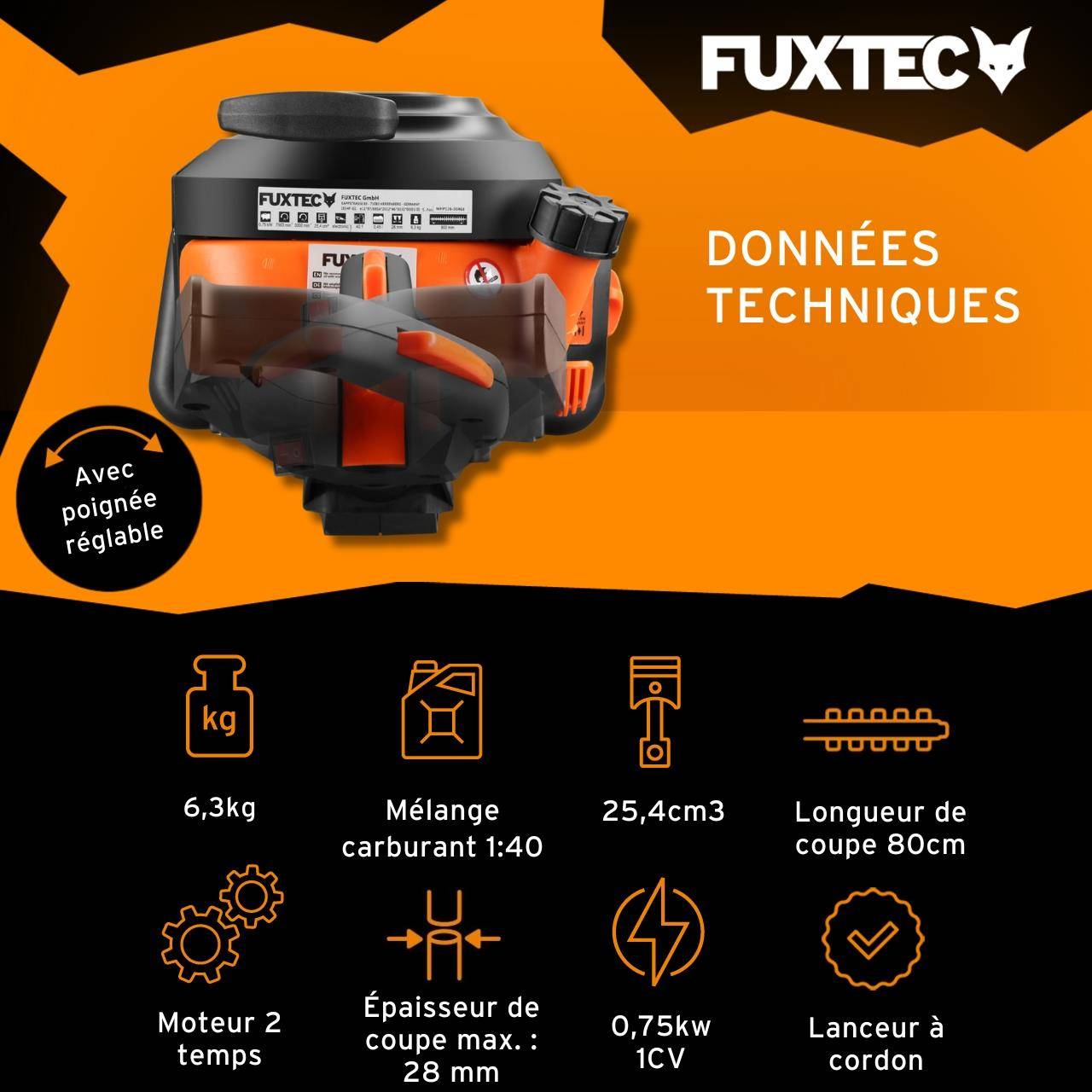 FUXTEC - Taille-haies thermique professionnel - FUXTEC FX-MHP126 - 25,4cm3 lame 80cm - Image 3
