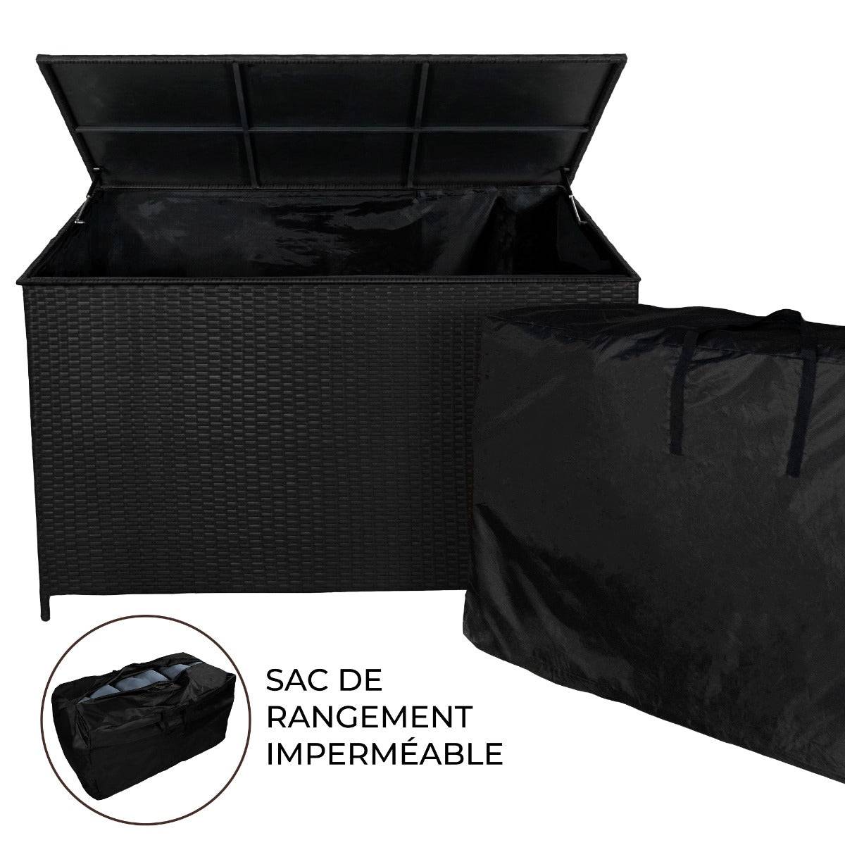 Monster Racking - Coffre de Rangement Extérieur en Rotin Noir – 582 L - Image 2