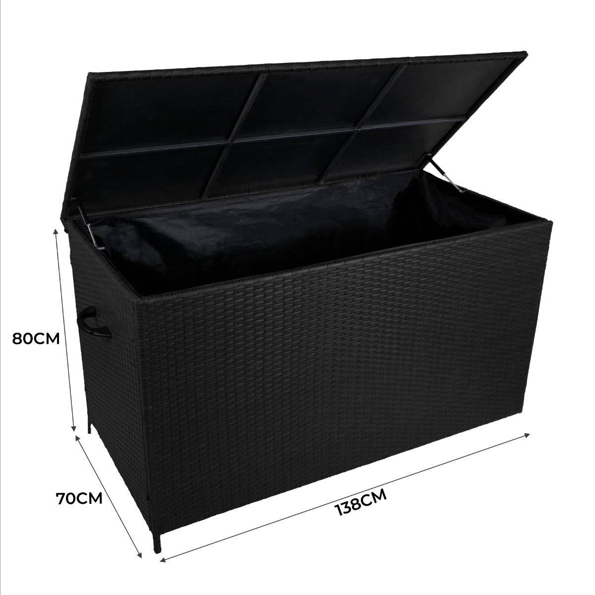 Monster Racking - Coffre de Rangement Extérieur en Rotin Noir – 582 L - Image 5