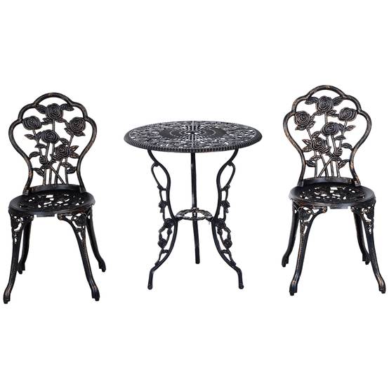Ensemble de jardin pour 2 personnes, salon de jardin, coin salon, ensemble de balcon, ensemble de mobilier de balcon, table et chaises, bronze - Image 2