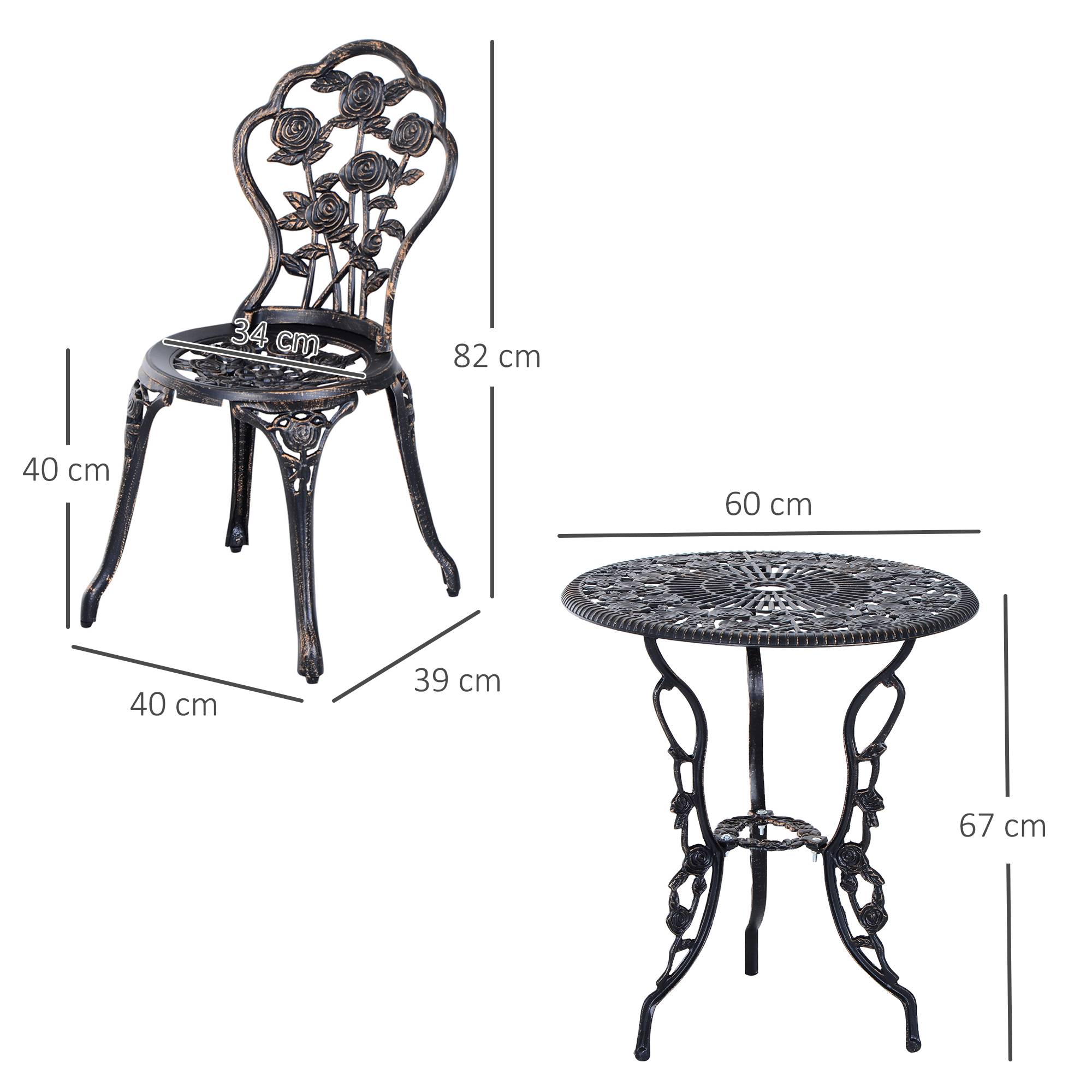 Ensemble de jardin pour 2 personnes, salon de jardin, coin salon, ensemble de balcon, ensemble de mobilier de balcon, table et chaises, bronze - Image 5