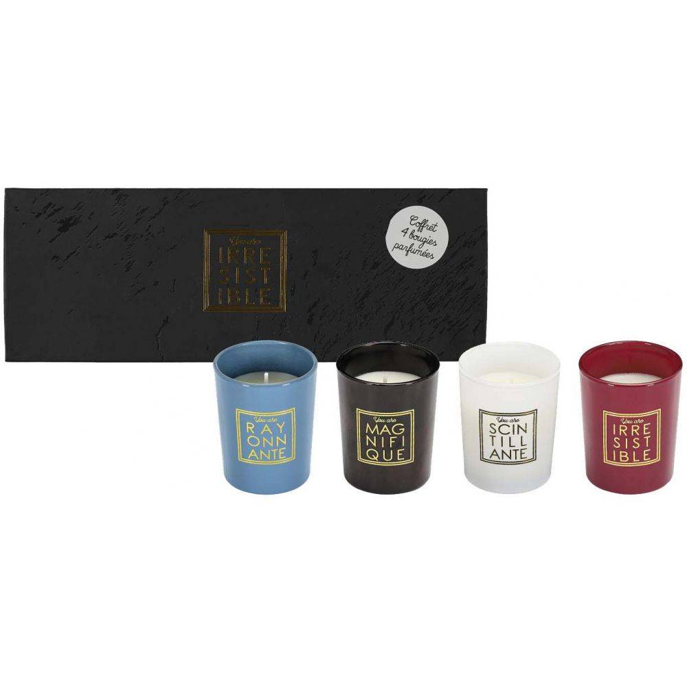 The Home Deco Factory - Coffret de 4 bougies senteur fleur de coton You are - Imagen 2