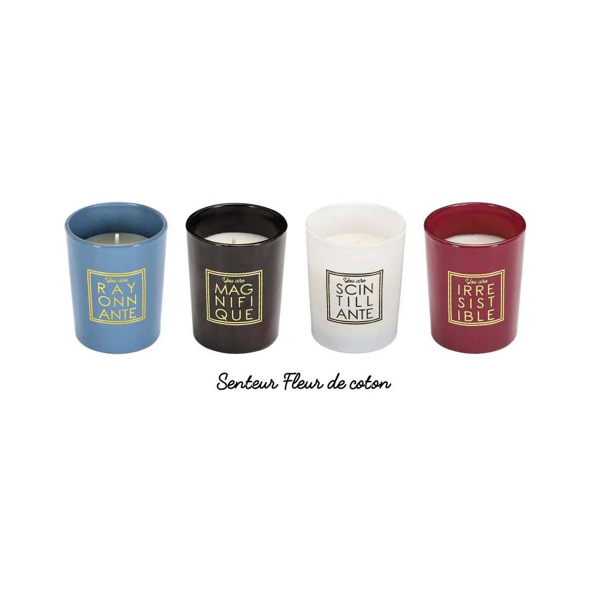 The Home Deco Factory - Coffret de 4 bougies senteur fleur de coton You are - Imagen 1