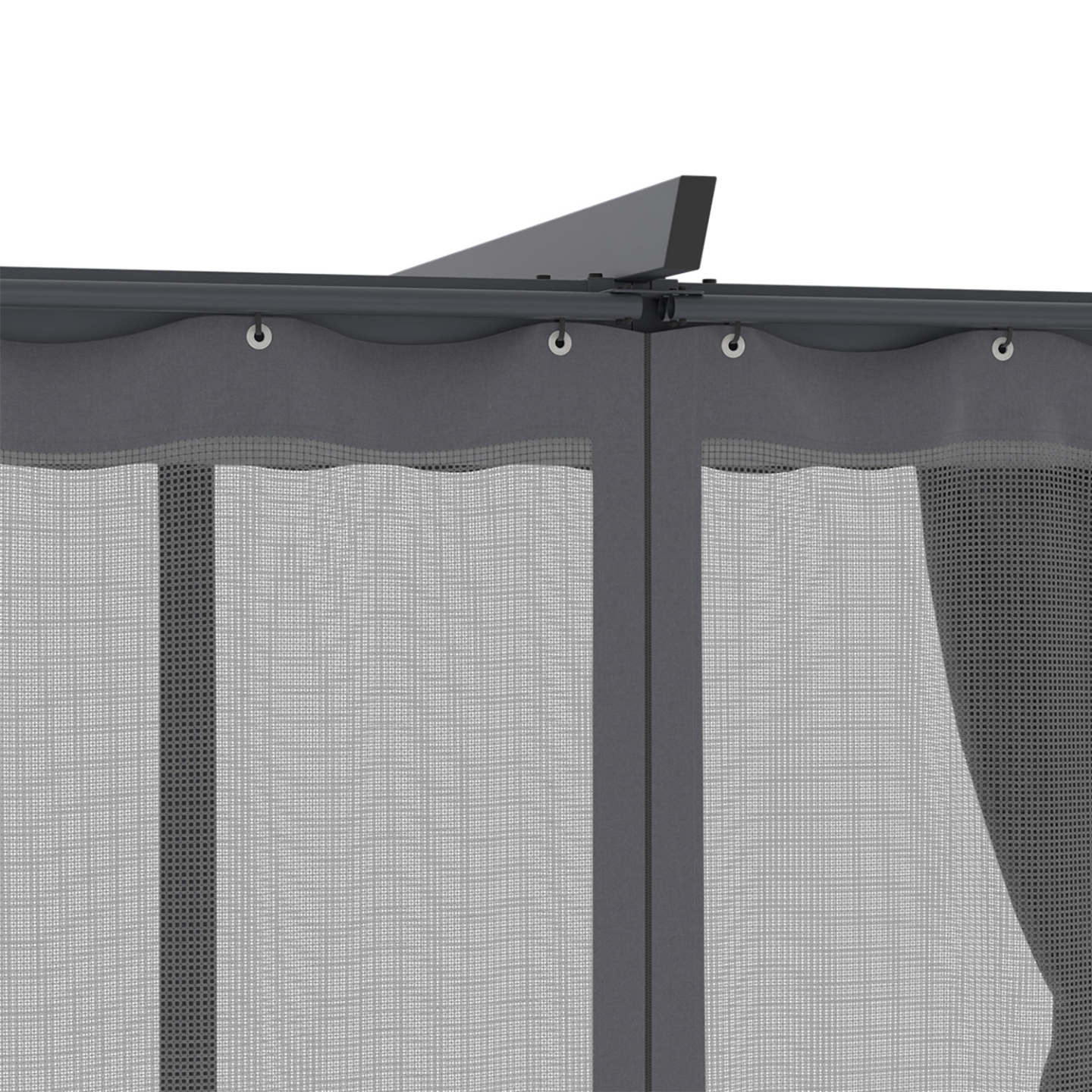 Pergola édition intégrale moustiquaire toit rétractable 3x4M et 4 rideaux gris - Imagen 7