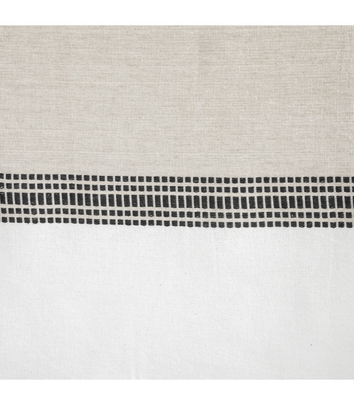 Nappe en coton bicolore Beige Lin et Blanc 150 x 250 cm - Imagen 2
