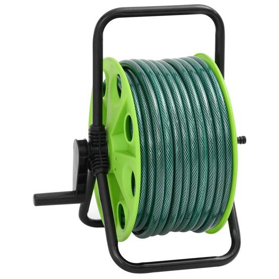 PANGIVO - Enrouleur de tuyau sur pied acier galvanisé et PVC vert 40.5 x 34.5 x 47 cm, poids:5.05kg - PANGIVO - Image 4