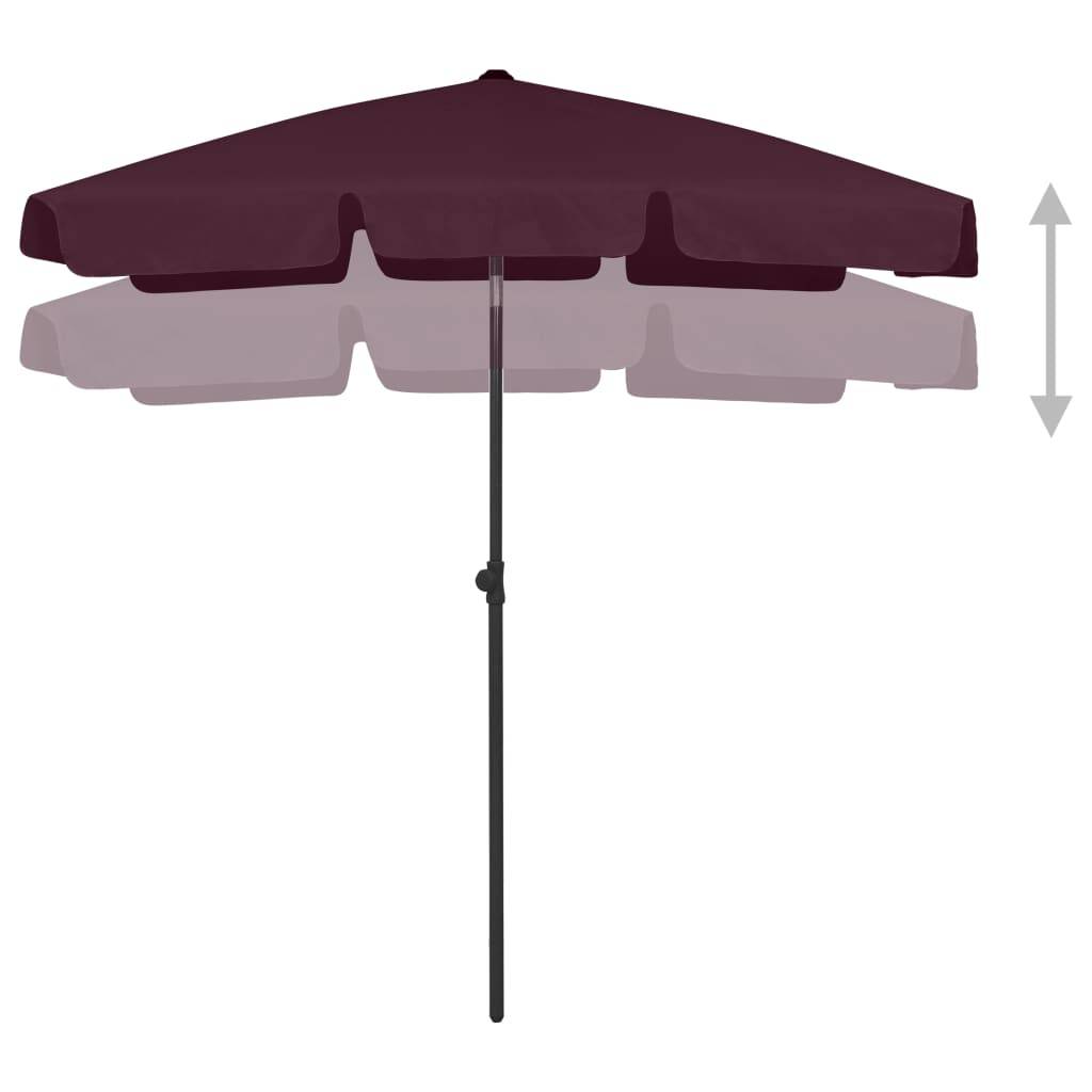 Helloshop26 - Parasol de plage rouge 180 x 120 cm bordeaux - Imagen 3