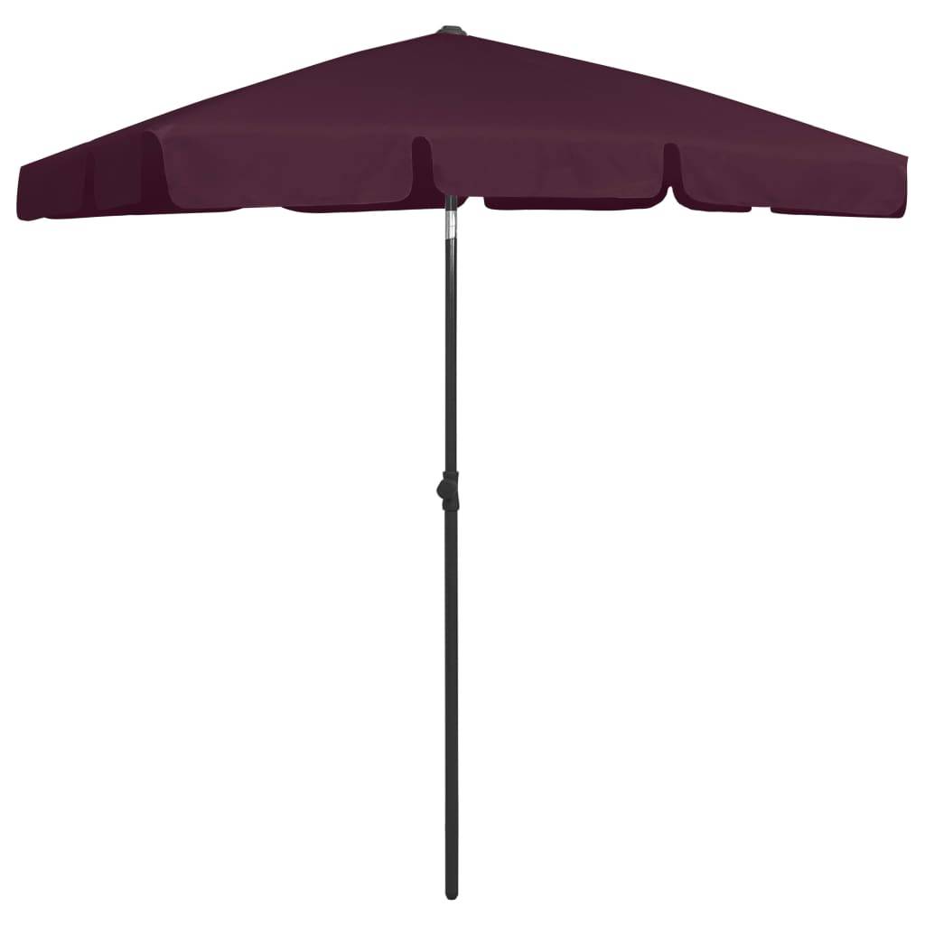 Helloshop26 - Parasol de plage rouge 180 x 120 cm bordeaux - Imagen 2