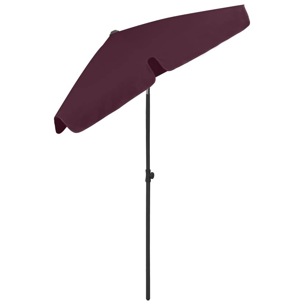 Helloshop26 - Parasol de plage rouge 180 x 120 cm bordeaux - Imagen 4