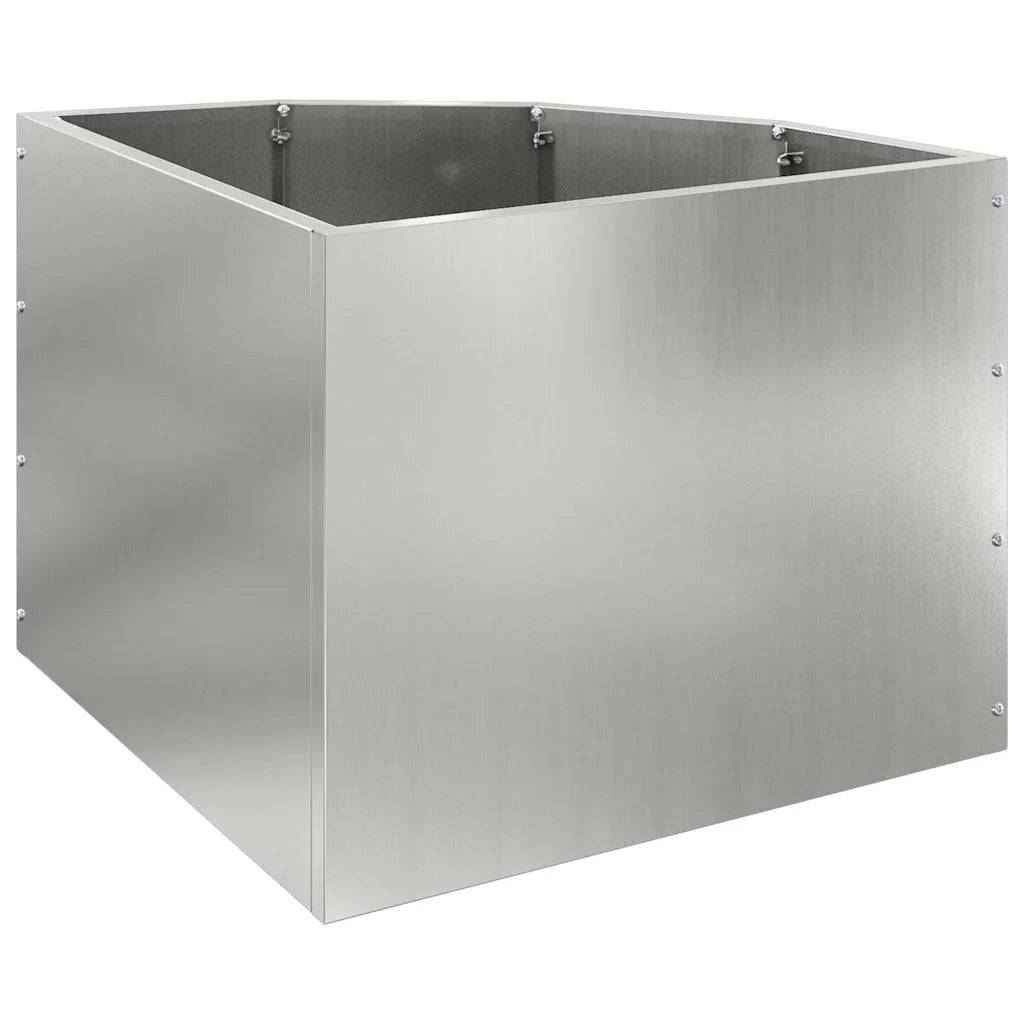 Helloshop26 - Jardinière d'angle moderne épurée 45 x 45 x 35 cm design durable en acier galvanisé argent - Image 4