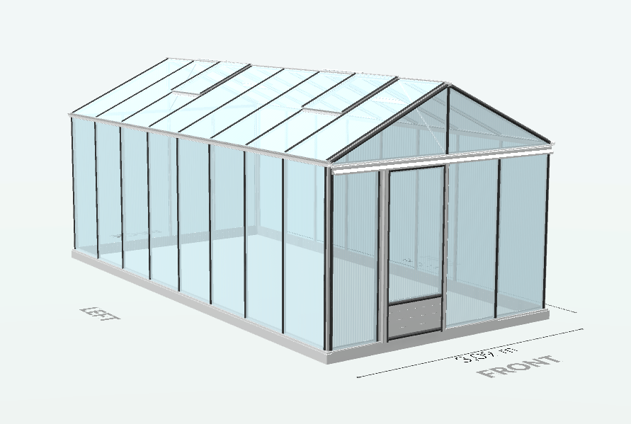 Serre en polycarbonate 8mm alvéolés- Euro Maxi - Alu - 20m² - GRIS ALUMINIUM - L'atelier des serres - Imagen 6