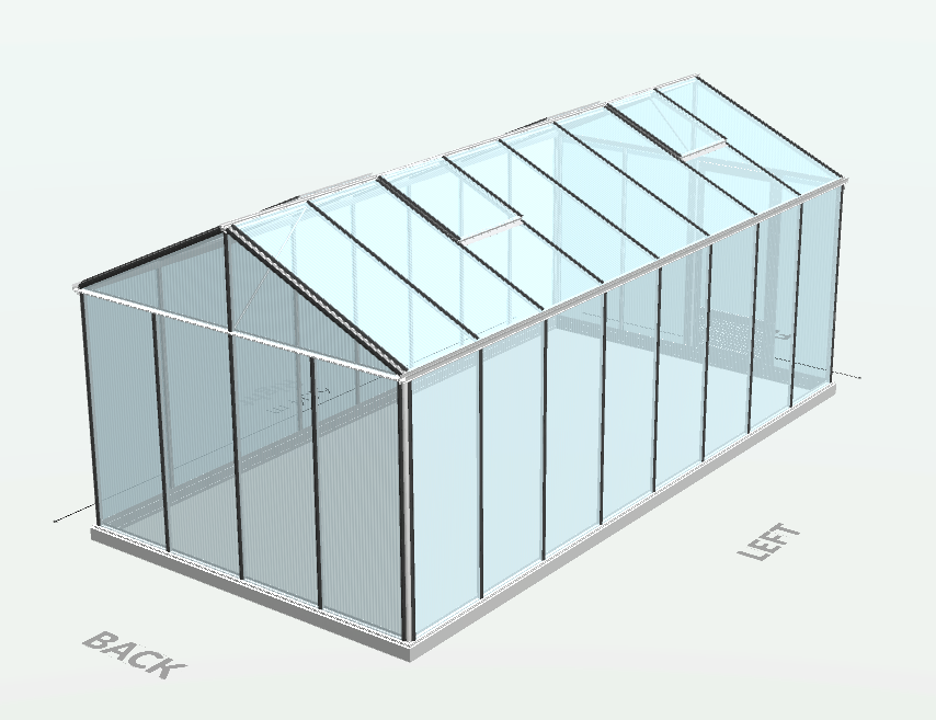 Serre en polycarbonate 8mm alvéolés- Euro Maxi - Alu - 20m² - GRIS ALUMINIUM - L'atelier des serres - Imagen 7