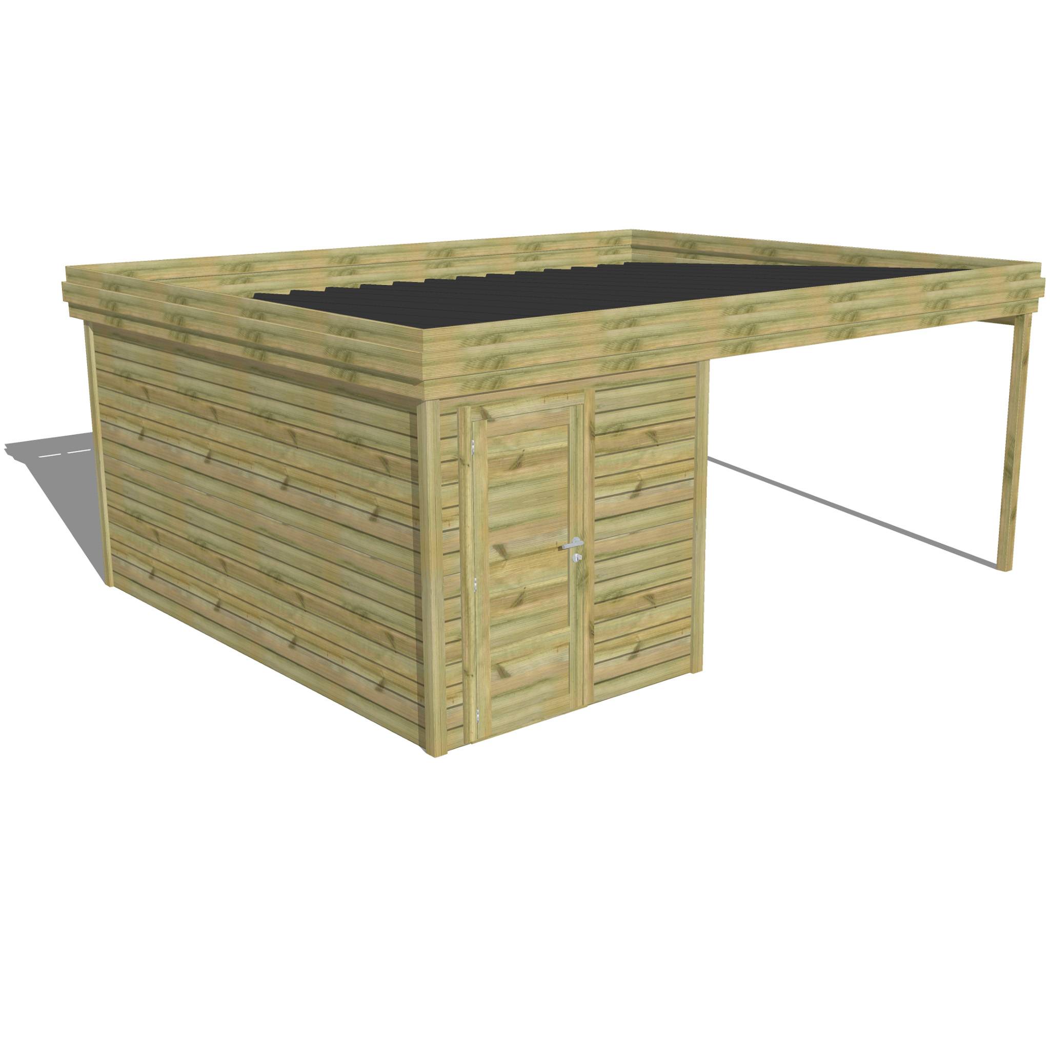 Abri Français - ABRI DE JARDIN bois Pin traité autoclave 27mm - 5,64x4,34m / 24m2 - Bac acier - Abri Français - Image 1