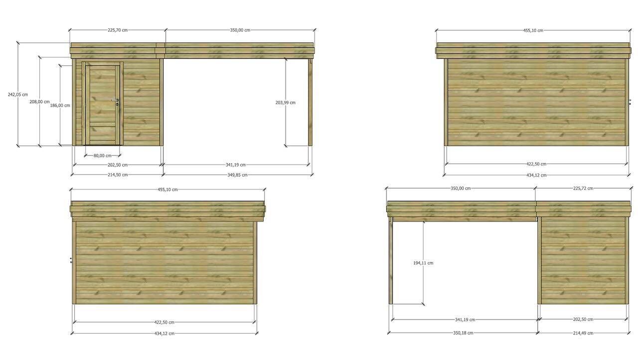 Abri Français - ABRI DE JARDIN bois Pin traité autoclave 27mm - 5,64x4,34m / 24m2 - Bac acier - Abri Français - Image 5