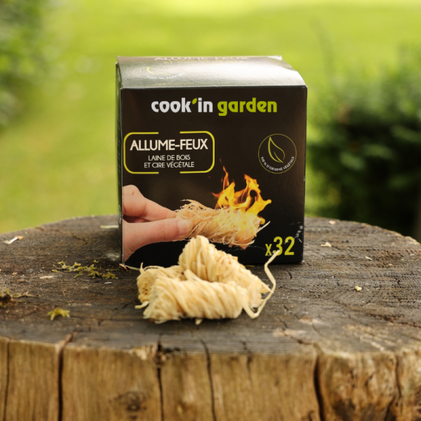 Cook in Garden - Allume-feux en laine de bois pour barbecue et cheminée - 100% d'origine végétale - 32 pièces - Image 2