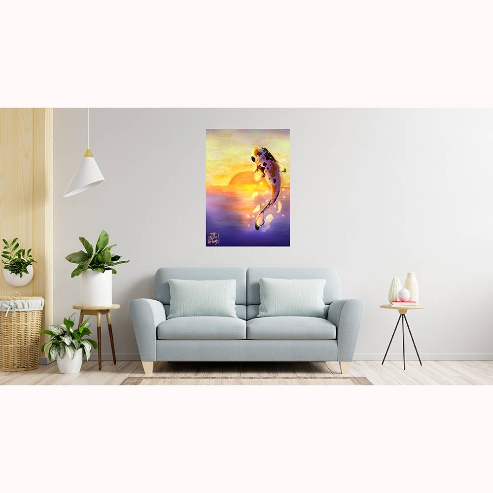 Tableau décoratif 29,7x42cm "carpe koi" - Imagen 2
