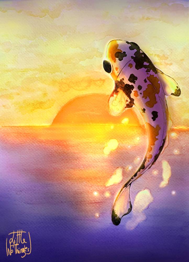 Tableau décoratif 29,7x42cm "carpe koi" - Imagen 1