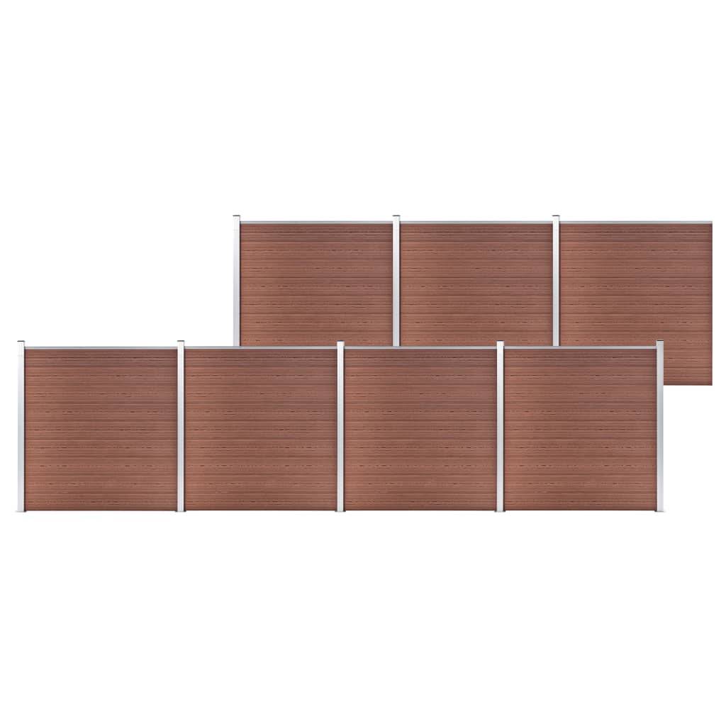 Clôture de jardin WPC 1218 x 186 cm Marron - PANGIVO - Image 1