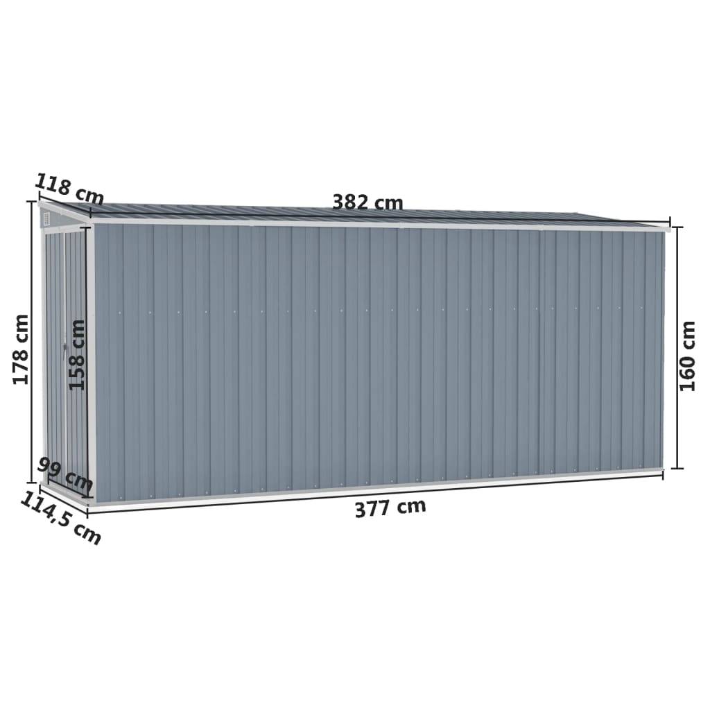 Maison Chic - Abri de jardin 4.51m² mural Cabane de jardin - Gris 118x382x178 cm Acier galvanisé - Meuble Pro MAISON CHIC - Imagen 7