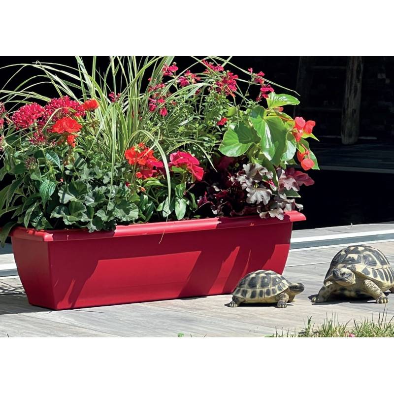 Riviera - Riviera Jardiniere Rectangulaire Grande Evolution 69cm - Contenance 18l - Rouge - Imagen 3