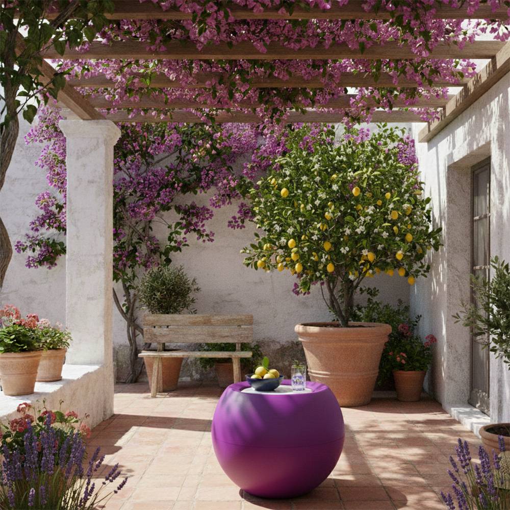 Table de jardin ronde querida hauteur 70 cm - plast'up rotomoulage - Imagen 4