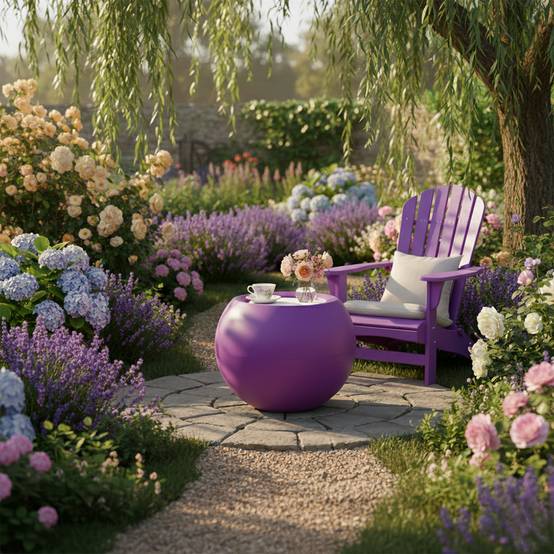 Table de jardin ronde querida hauteur 70 cm - plast'up rotomoulage - Imagen 3