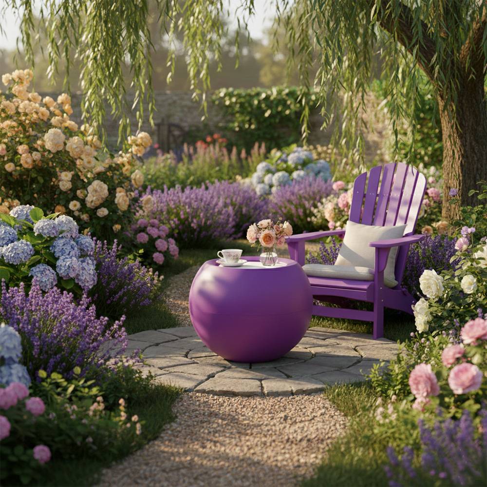 Table de jardin ronde querida hauteur 70 cm - plast'up rotomoulage - Imagen 3