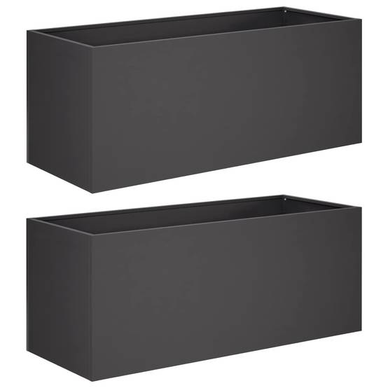 Vidaxl - Cache-pot de jardin 2 pc Noir 80 x 40 x 40 cm vidaXL 8005233 - Image 2