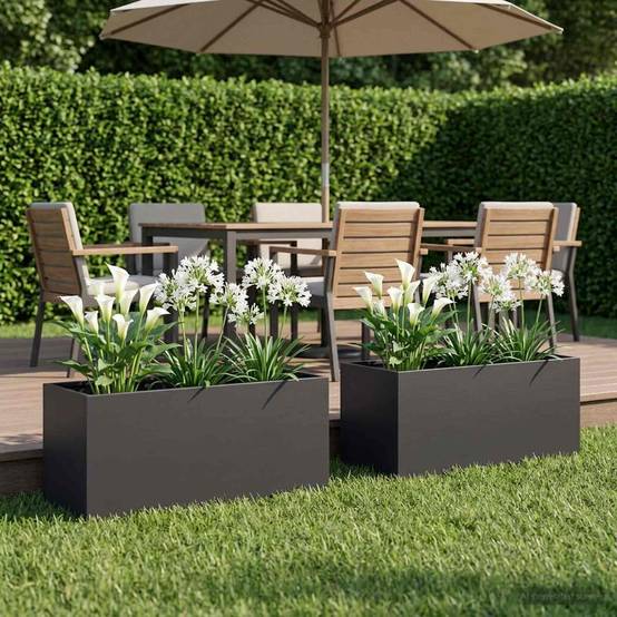 Vidaxl - Cache-pot de jardin 2 pc Noir 80 x 40 x 40 cm vidaXL 8005233 - Image 1