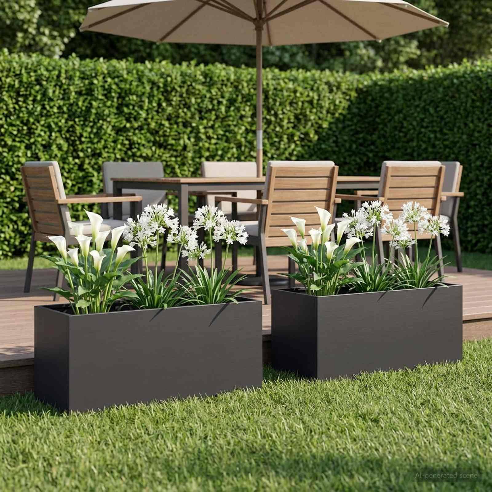Vidaxl - Cache-pot de jardin 2 pc Noir 80 x 40 x 40 cm vidaXL 8005233 - Image 1