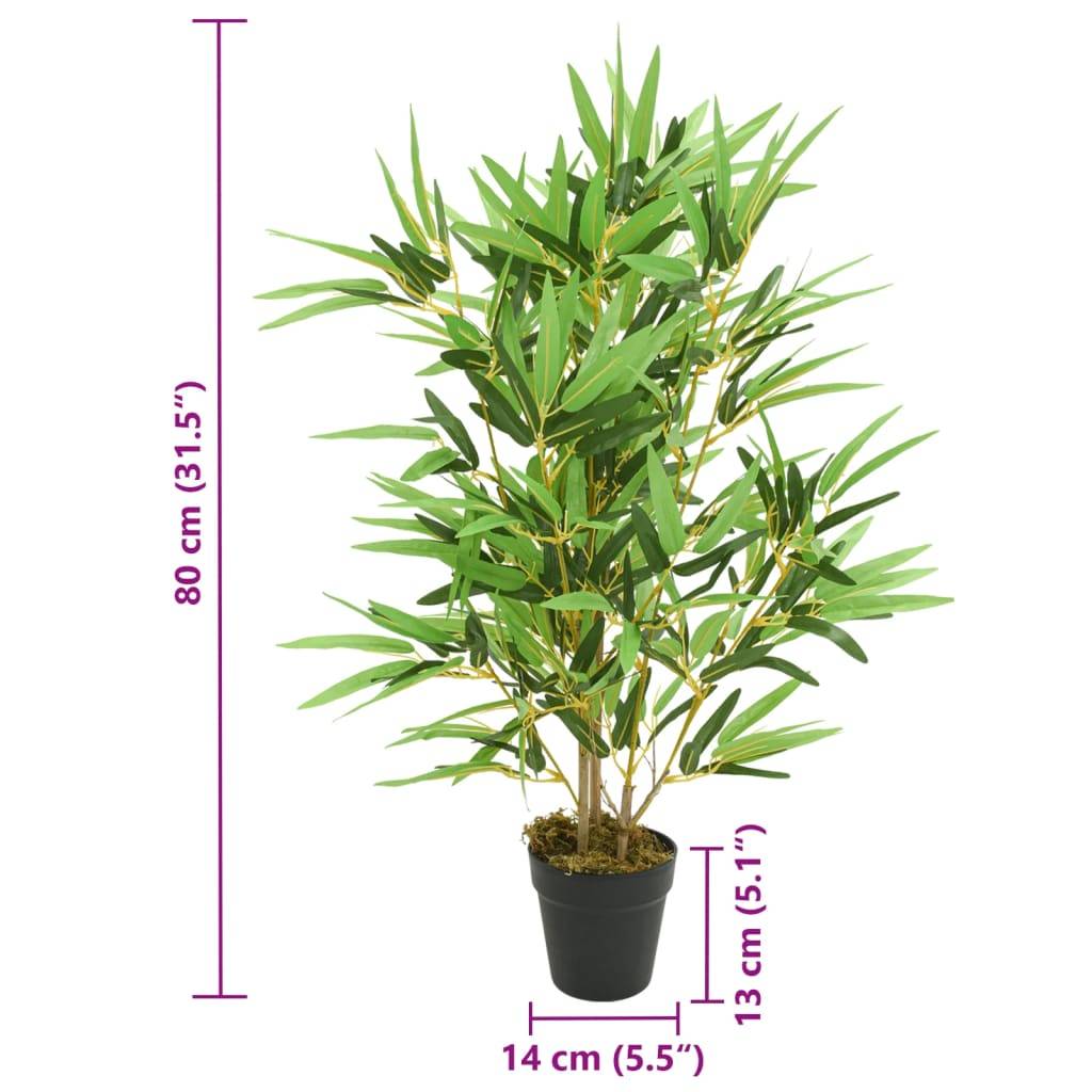 Vidaxl - Bambou artificiel 368 feuilles 80 cm vert - Image 4