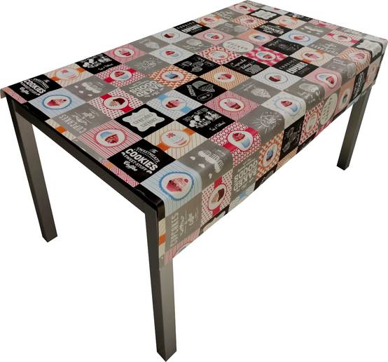 Nappe Composition PVC Base Polyester Anti-taches Muffins Taille 140X220 CM - Imagen 1