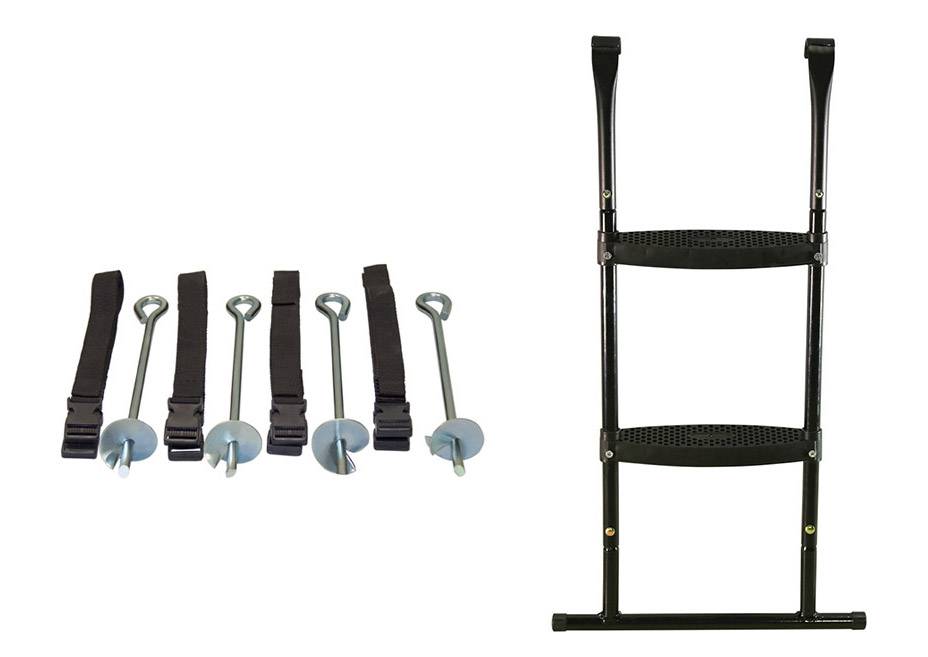 Kangui - Trampoline Ø 430 cm + filet + échelle + kit d'ancrage - JUMPI 430 - Noir/Vert Kangui - Image 3