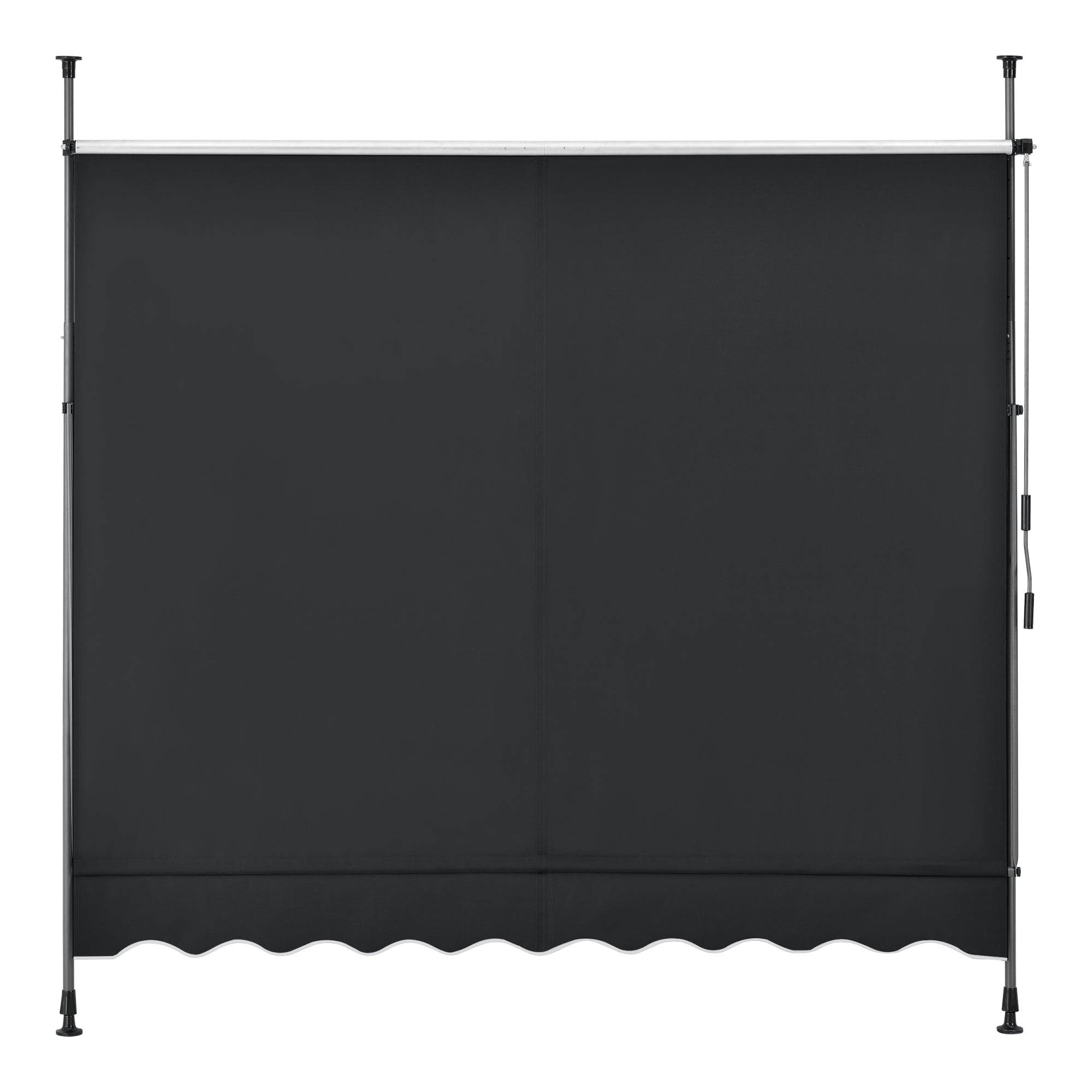 Helloshop26 - Store banne téléscopique acier polyester 200 x 120 x 200-300 cm noir - Imagen 4