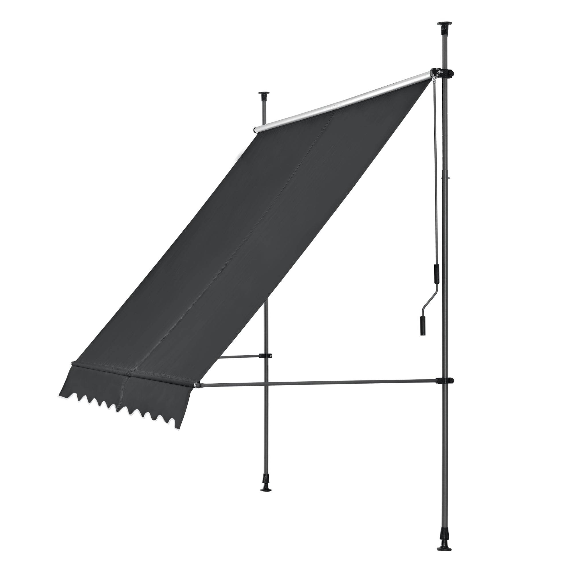 Helloshop26 - Store banne téléscopique acier polyester 200 x 120 x 200-300 cm noir - Imagen 2