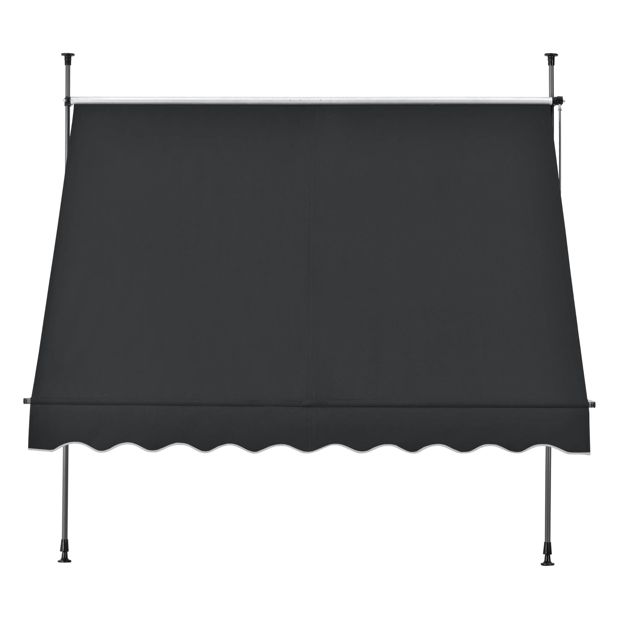 Helloshop26 - Store banne téléscopique acier polyester 200 x 120 x 200-300 cm noir - Imagen 3