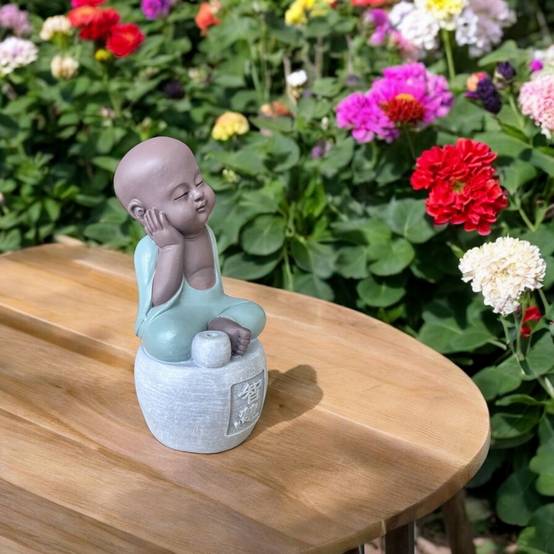 Zen Light - Statue Bonze Porte-Encens Intélligence-Figurine Porte-bonheur -Fabrication Artisanale -Calligraphie FengShui-Cadeau-H14cm–Zen'Light - Image 4