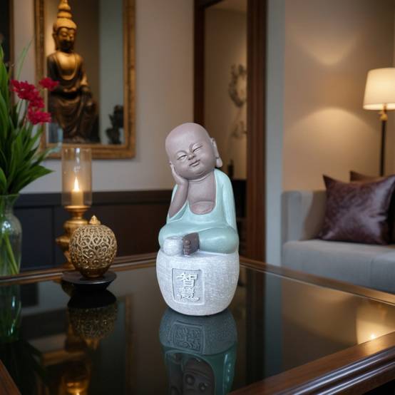 Zen Light - Statue Bonze Porte-Encens Intélligence-Figurine Porte-bonheur -Fabrication Artisanale -Calligraphie FengShui-Cadeau-H14cm–Zen'Light - Image 10