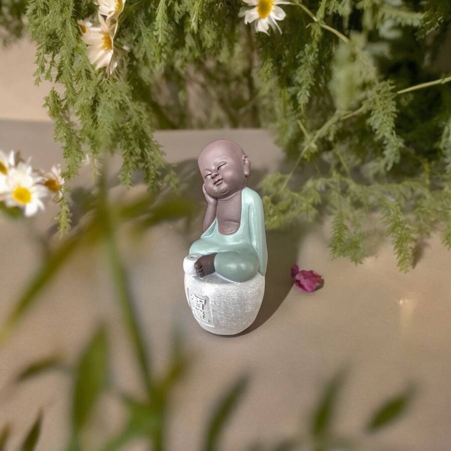 Zen Light - Statue Bonze Porte-Encens Intélligence-Figurine Porte-bonheur -Fabrication Artisanale -Calligraphie FengShui-Cadeau-H14cm–Zen'Light - Image 9