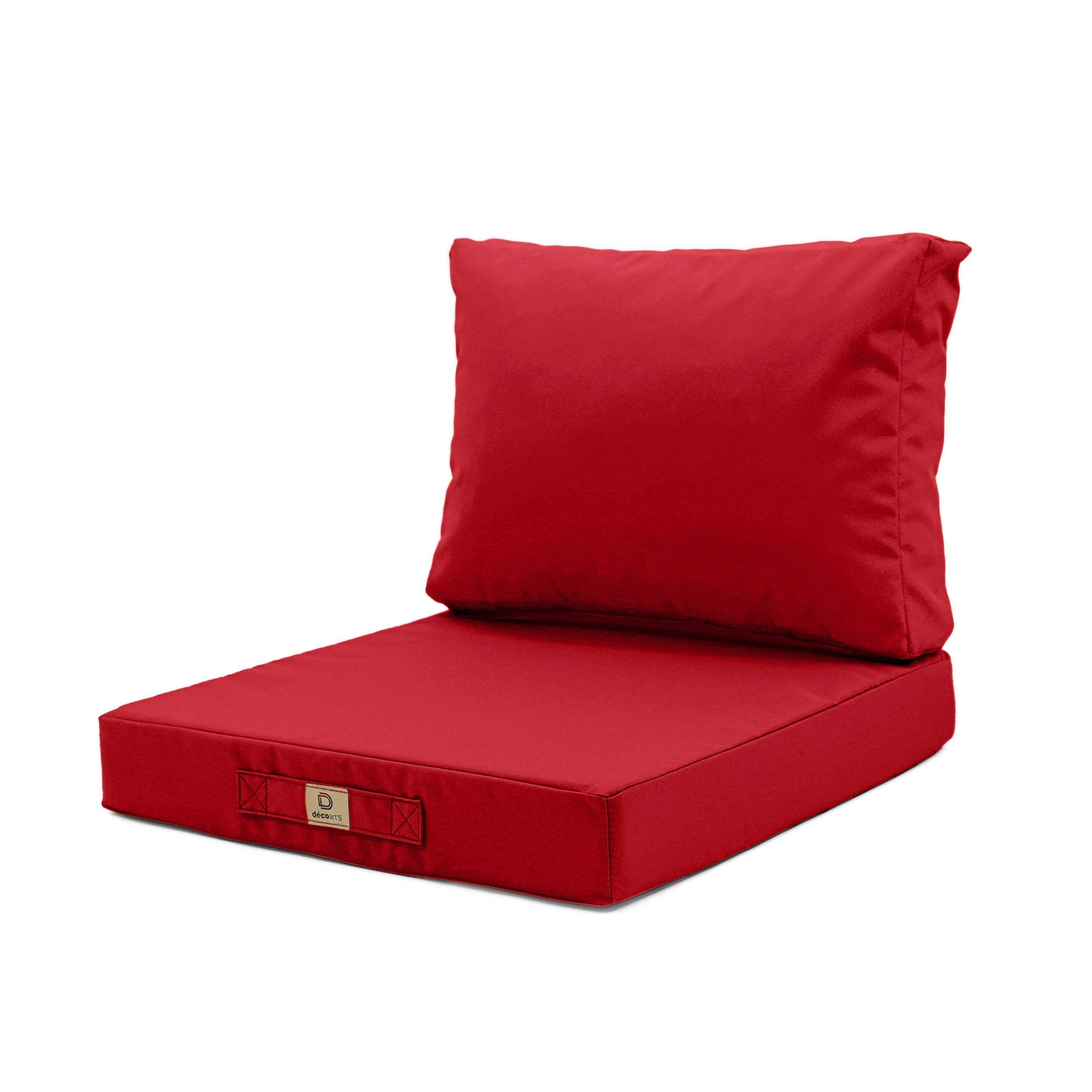 Coussins pour salon de jardin déhoussable 50x60cm Rouge - Déco arts - Image 1