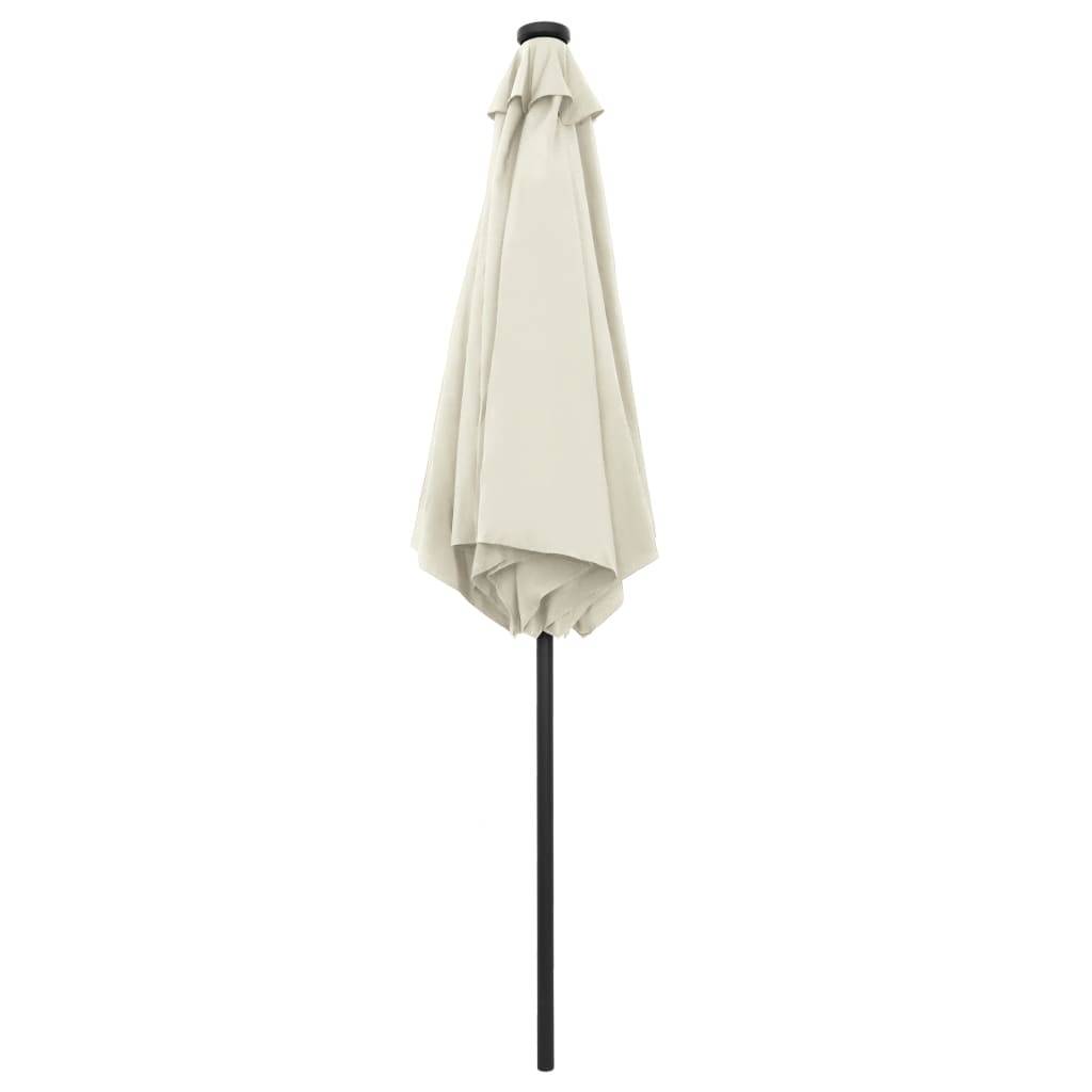 Vidaxl - Parasol de jardin et lumières LED mât en aluminium blanc sable vidaXL 47353 - Imagen 5