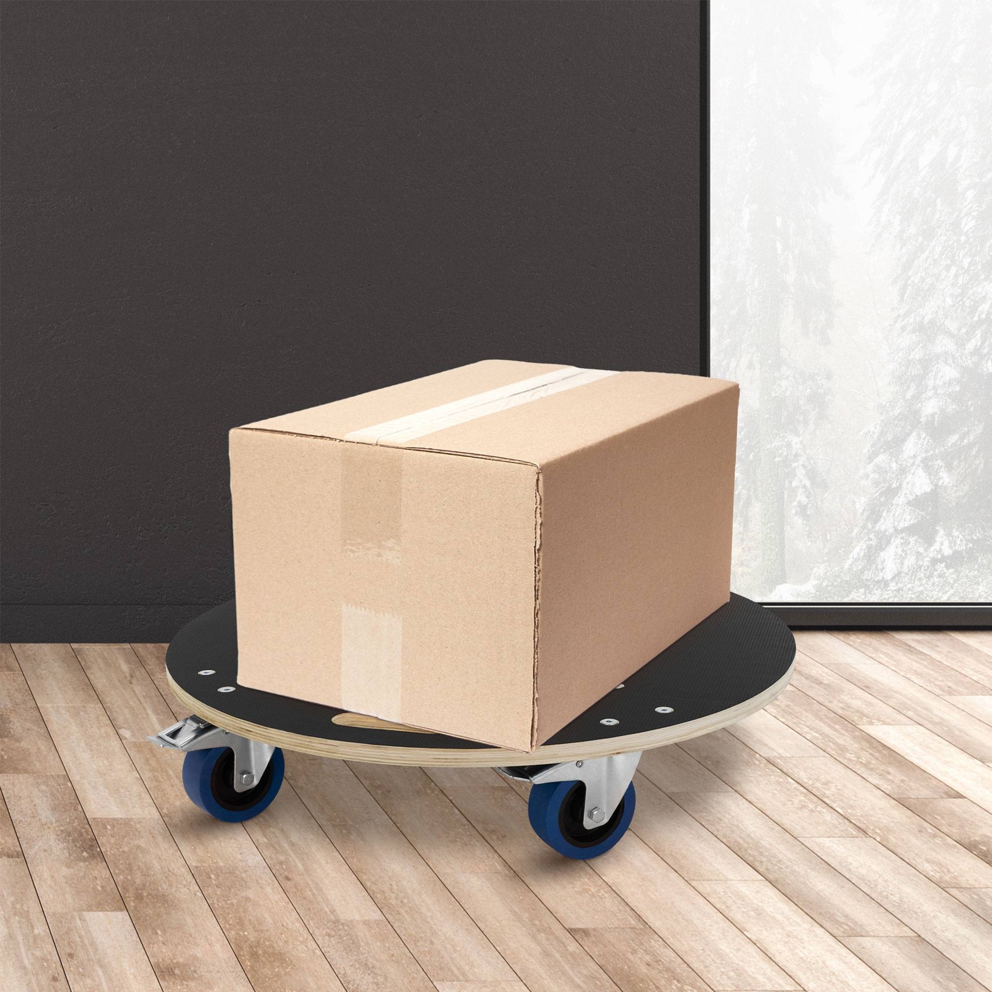 Ecd-Germany - Chariot de transport à roulettes pivotantes 2 freins 800kg de charge rond Ø 67cm - Imagen 9