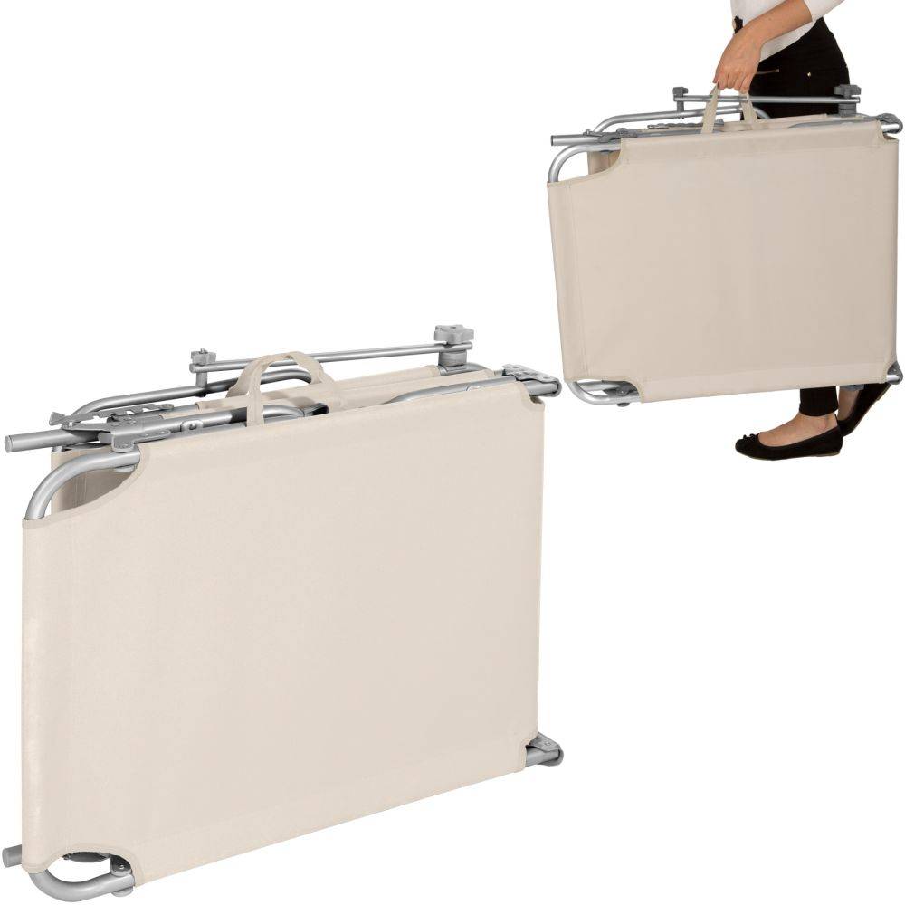 Helloshop26 - Transat bain de soleil meuble jardin acier beige - Imagen 3