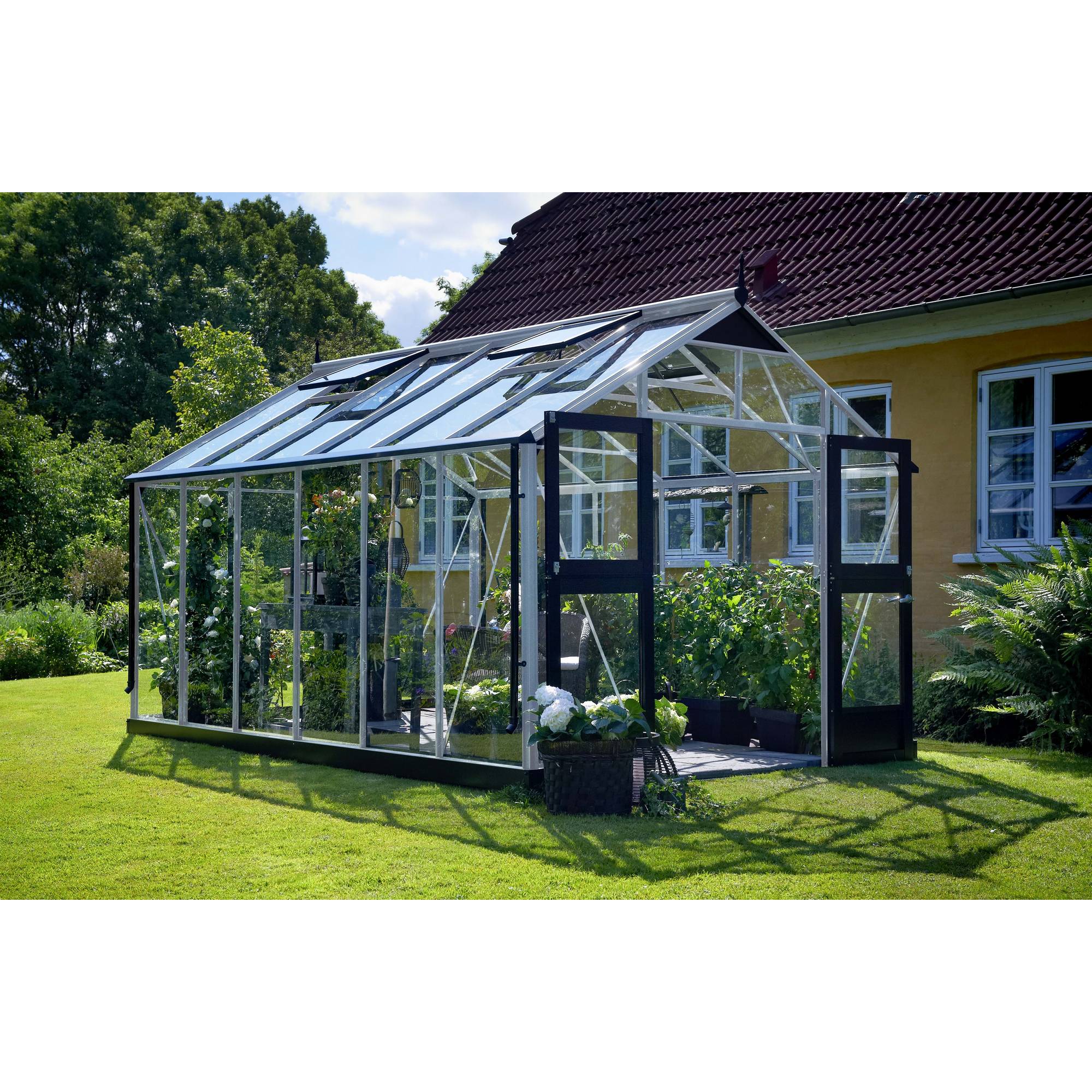 Juliana - Serre en verre trempé 13 m² Premium, aluminium - Juliana