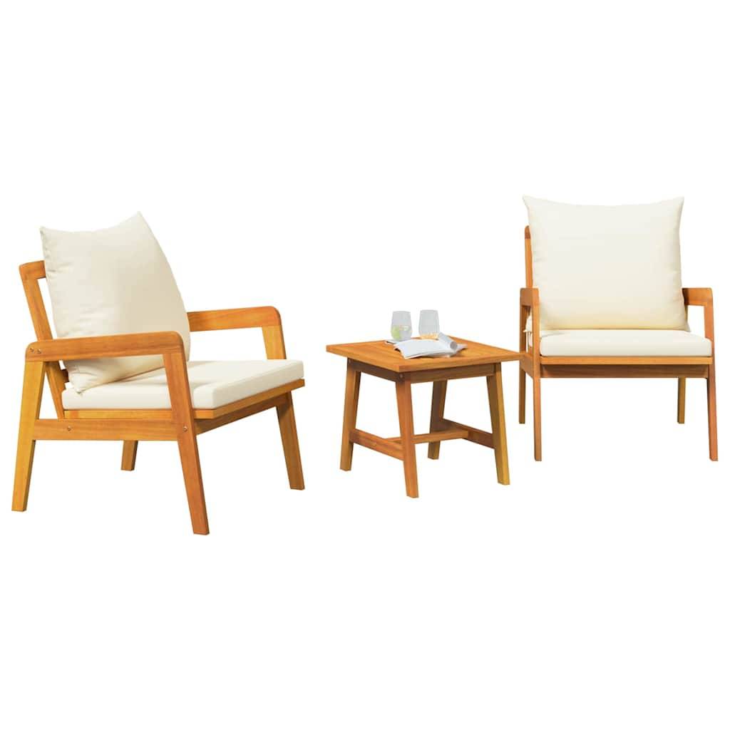 Vidaxl - Ensemble bistrot avec coussin 3 pcs Marron Bois d'Acacia Massif vidaXL 4106456 - Image 4