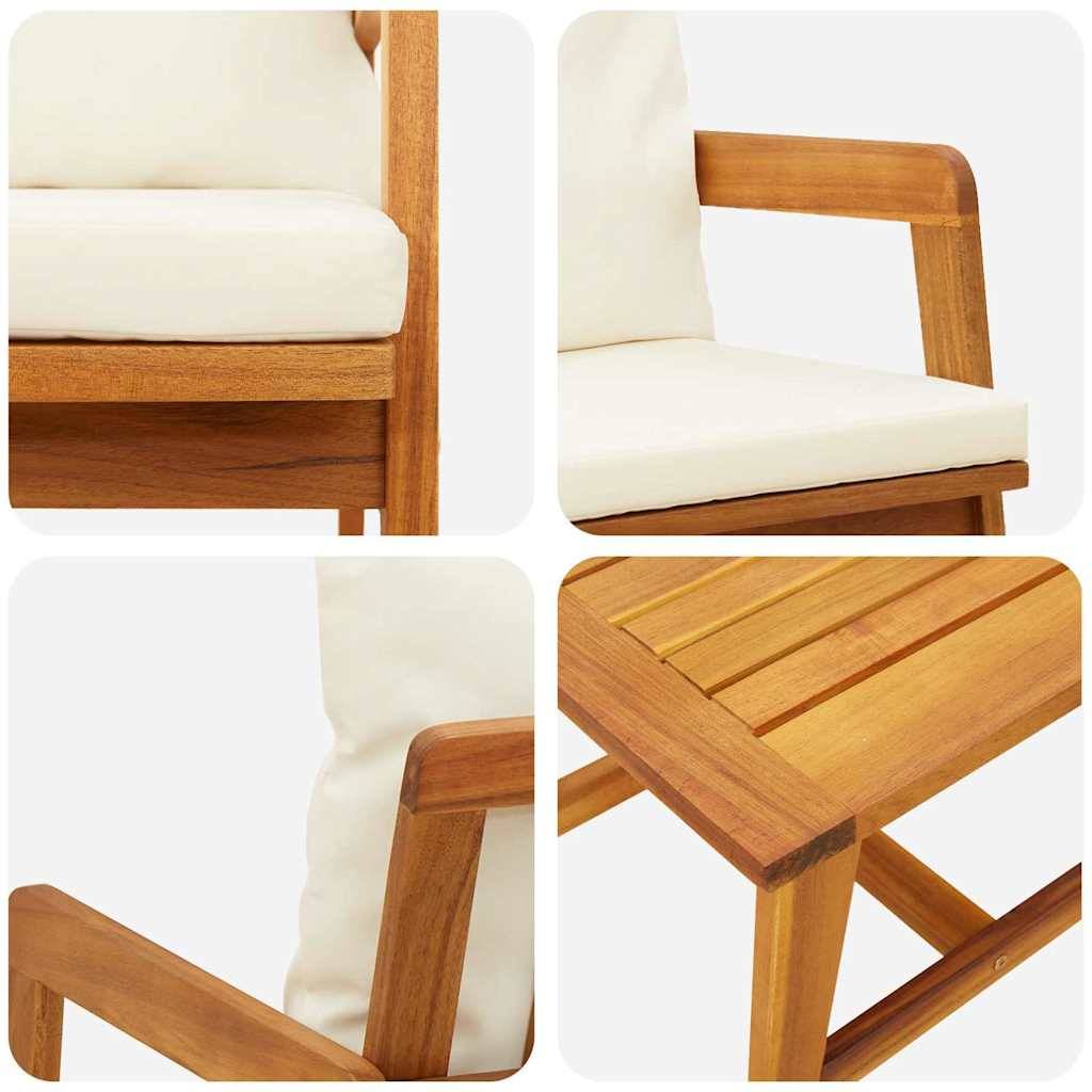 Vidaxl - Ensemble bistrot avec coussin 3 pcs Marron Bois d'Acacia Massif vidaXL 4106456 - Image 10