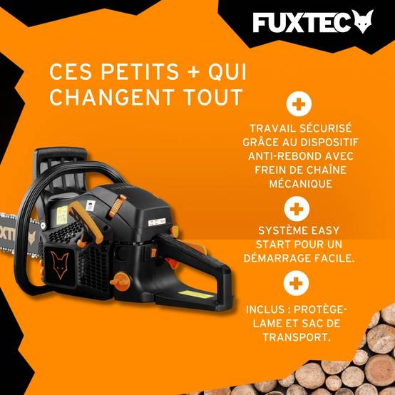 FUXTEC - Tronçonneuse thermique - FUXTEC FX-KS255 - 54cm3 18 pouces Black Edition - Image 4