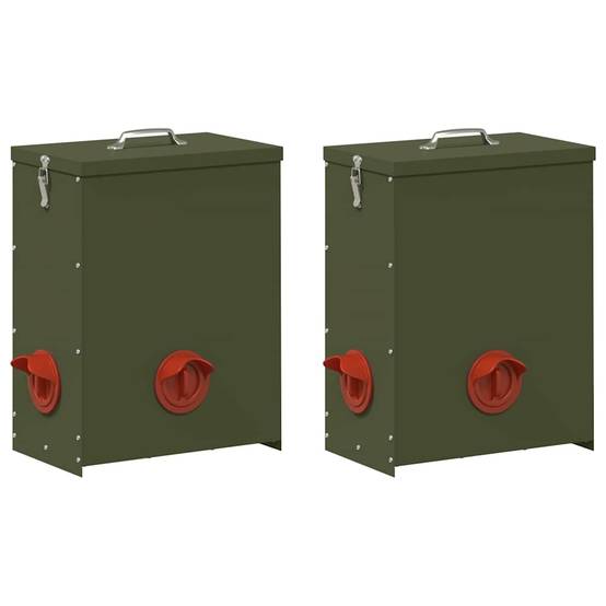Lot de 2 Grands Distributeurs Métal 25kg Vert Olive - ComfortXL Outdoor Living - Image 2
