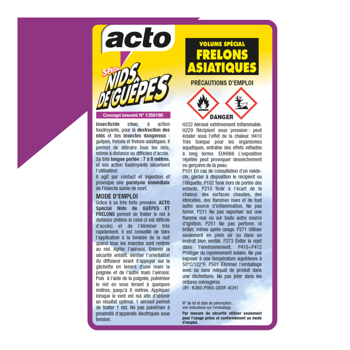 Lot de 2 Aérosol ACTO Spécial NIDS DE GUEPES - Efficacité Professionnelle - Volume spécial Frelons Asiatiques - Image 6